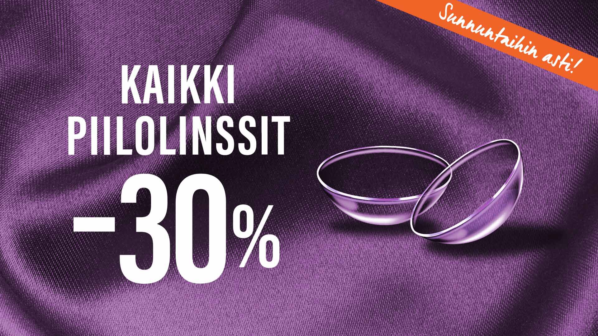 Violettien viikkojen tarjous: Piilolinssit -30 %